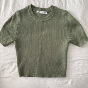 Zara Olive Green Knit Sweater